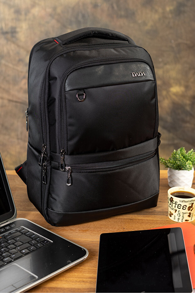 Black Backpack Fingerprint Lock System Anti Theft Dada Bag with 15.6 Inch Laptop Compartment 07