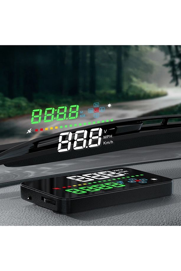 HUD HIZ,SICAKLIK GÖSTERGELİ HEAD UP DİSPLAY OBD 2 GİRİŞİ OLAN TÜM ARAÇLARA UYUMLU - 1
