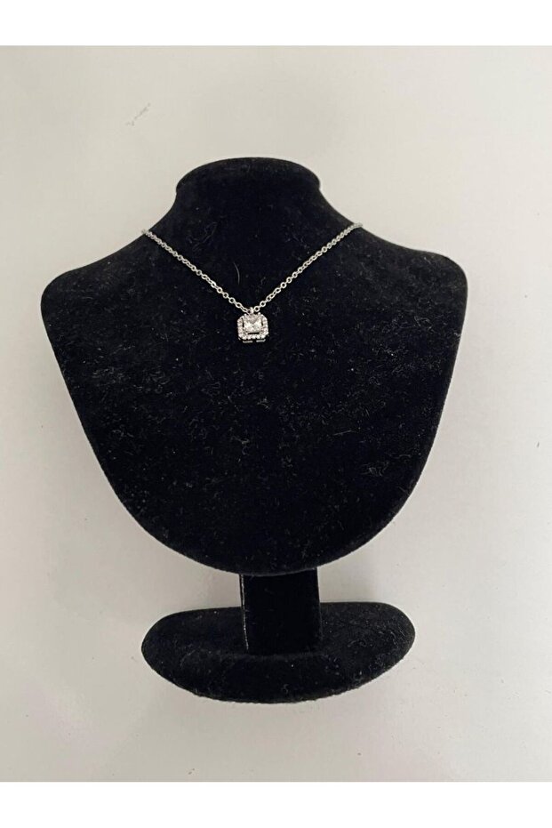 مجموعة خاتم مرصع بحجر واحد مربع الشكل - 4