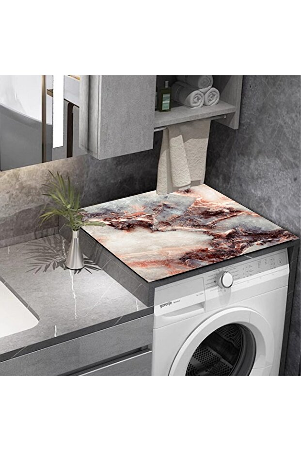 Marble Pattern Washing and Drying Machine Cover Drawer Refrigerator Protection Washable Cover