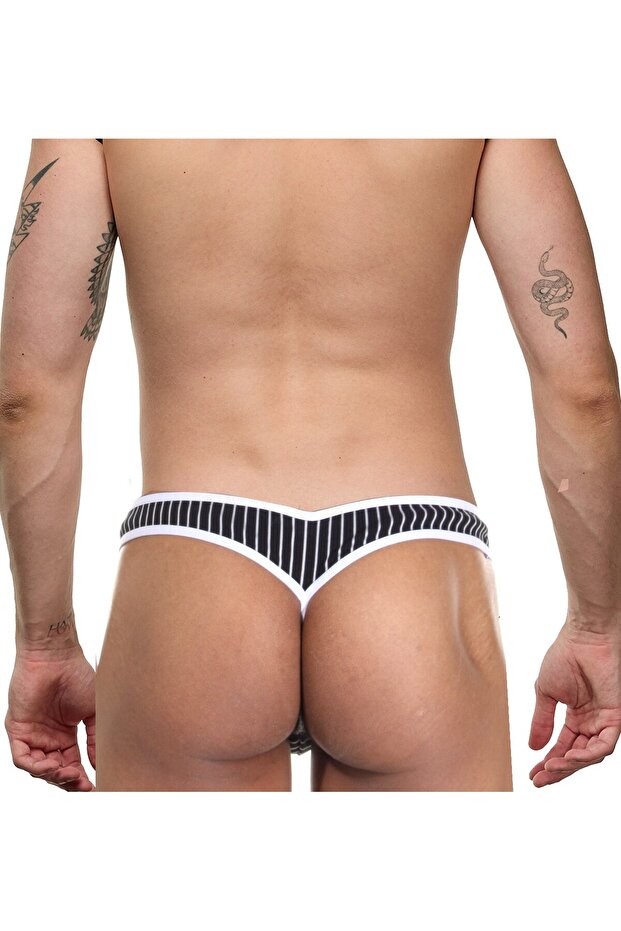 Erkek Siyah Çizgili String - 2