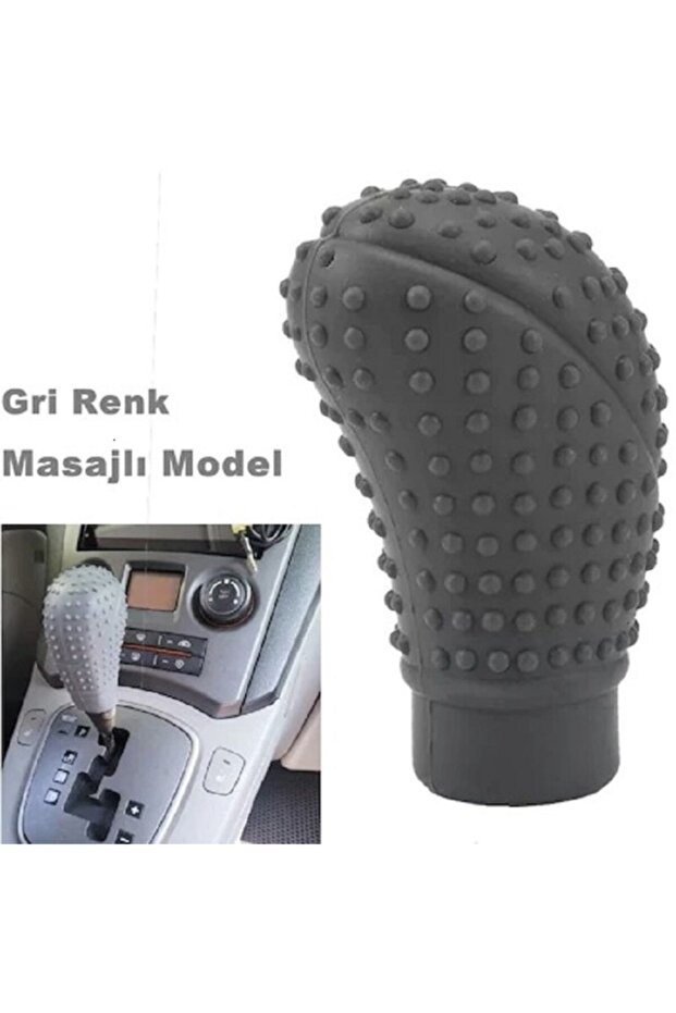 Silicone Gear Shift Knob Cover Gray Color Oval Universal Imported