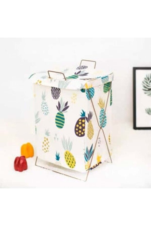 Foldable laundry basket, lemon print - 3