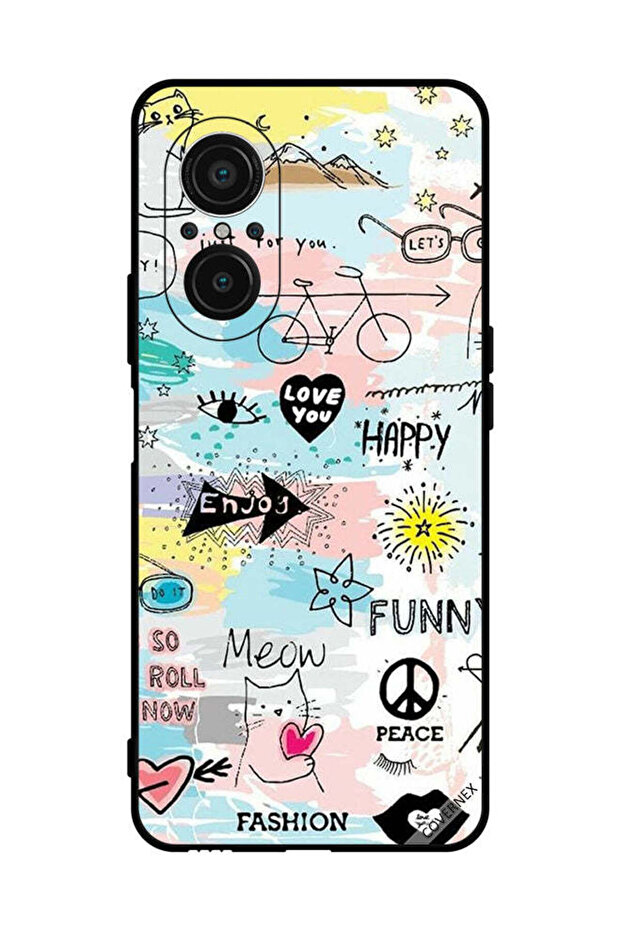 Protective Case Cover For Huawei nova 9 SE 5G Doodle Meow Enjoy