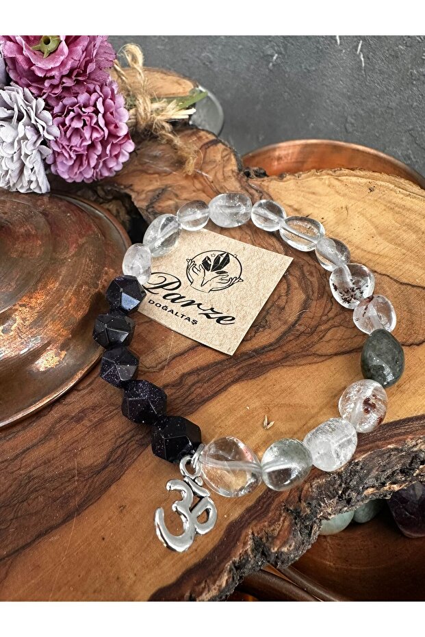 Garden Quartz (Lodolite) and Star Stone Bracelet
