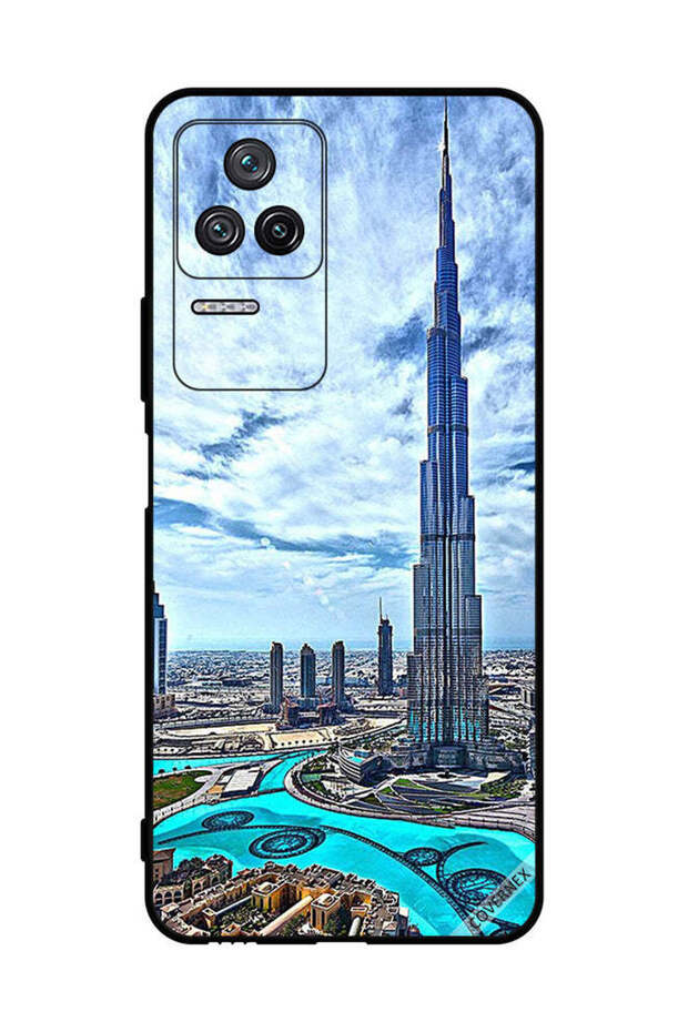 غطاء حماية لهاتف شاومي ريدمي K40S - برج خليفة - غيوم مؤثرة