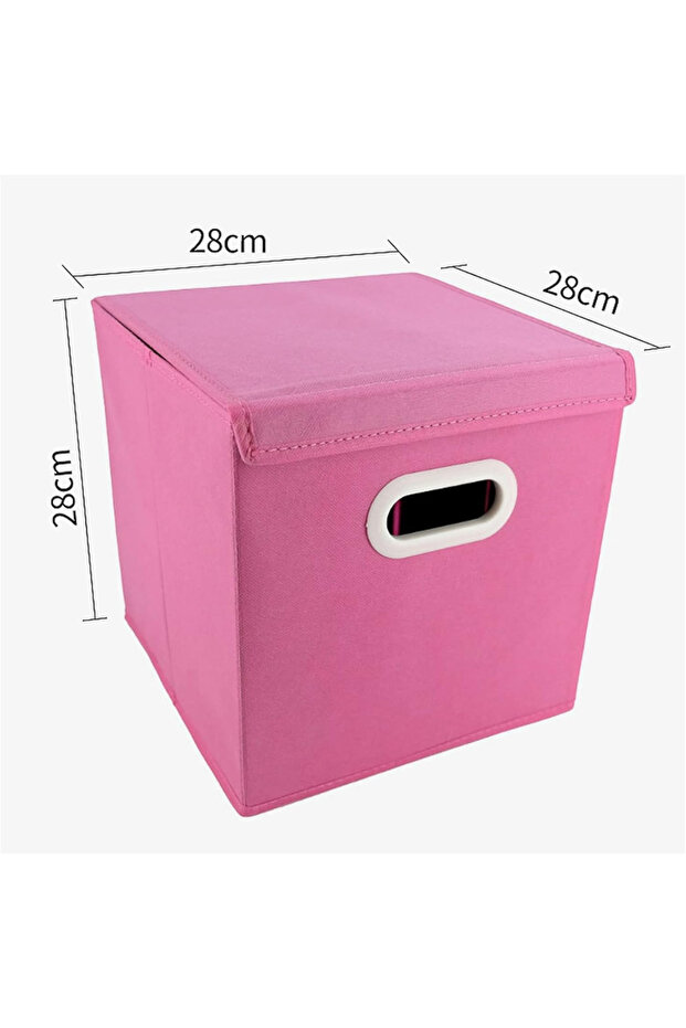 Textile storage box, Turquoise - 5