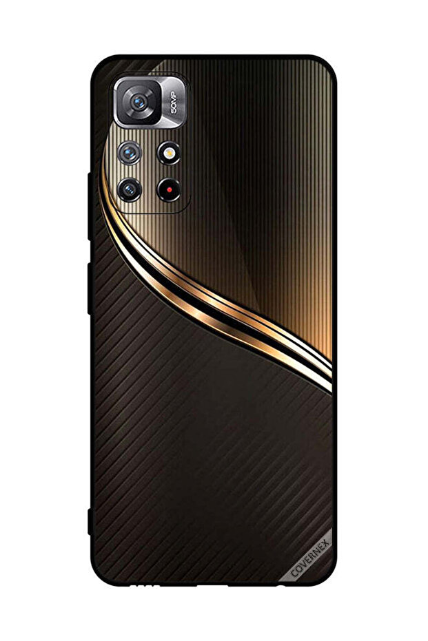 غطاء حماية لهاتف شاومي ريدمي نوت 11S 5G بنمط ذهبي داكن