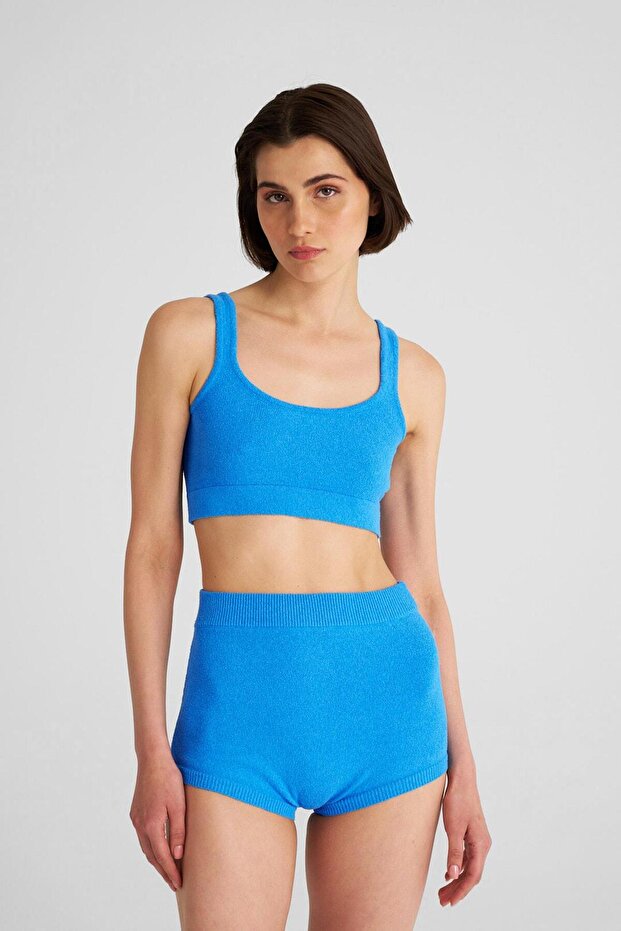 Mavi Havlu Boxer Şort - 1