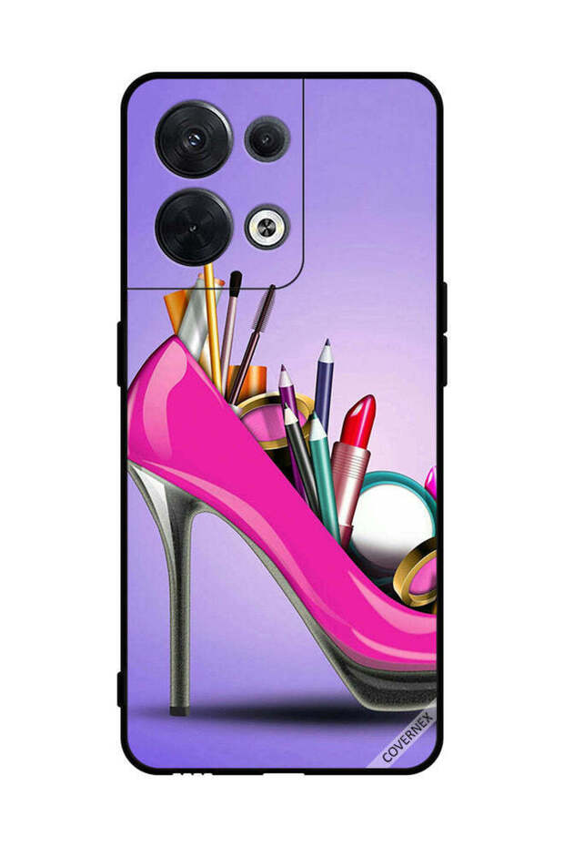 غطاء حماية لهاتف Oppo Reno8 حذاء مع مكياج