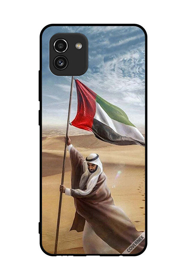 غطاء حماية لهاتف سامسونج جالاكسي A03 - علم الإمارات العربية المتحدة - زايد