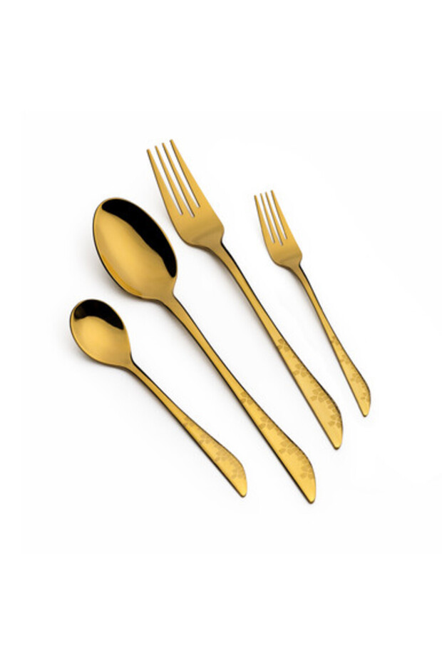 48-piece Gold Cutlery Set with Stand