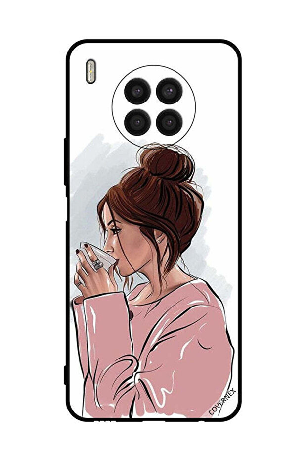 غطاء حماية لهاتف Honor 50 Lite بطبعة شرب الشاي