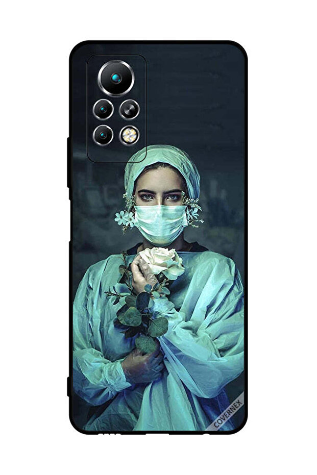 غطاء حماية لهاتف Infinix Note 11 Pro ممرضة تحمل زهرة