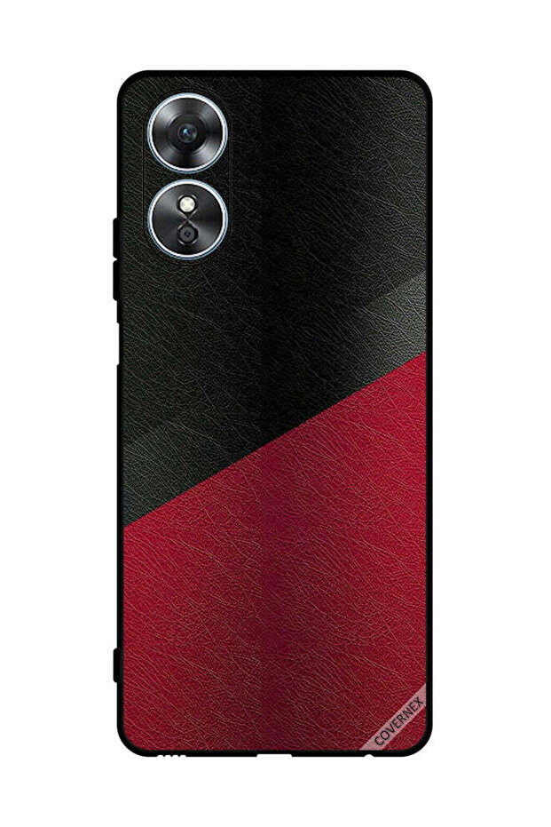 غطاء حماية لهاتف Oppo A17 بنمط جلدي