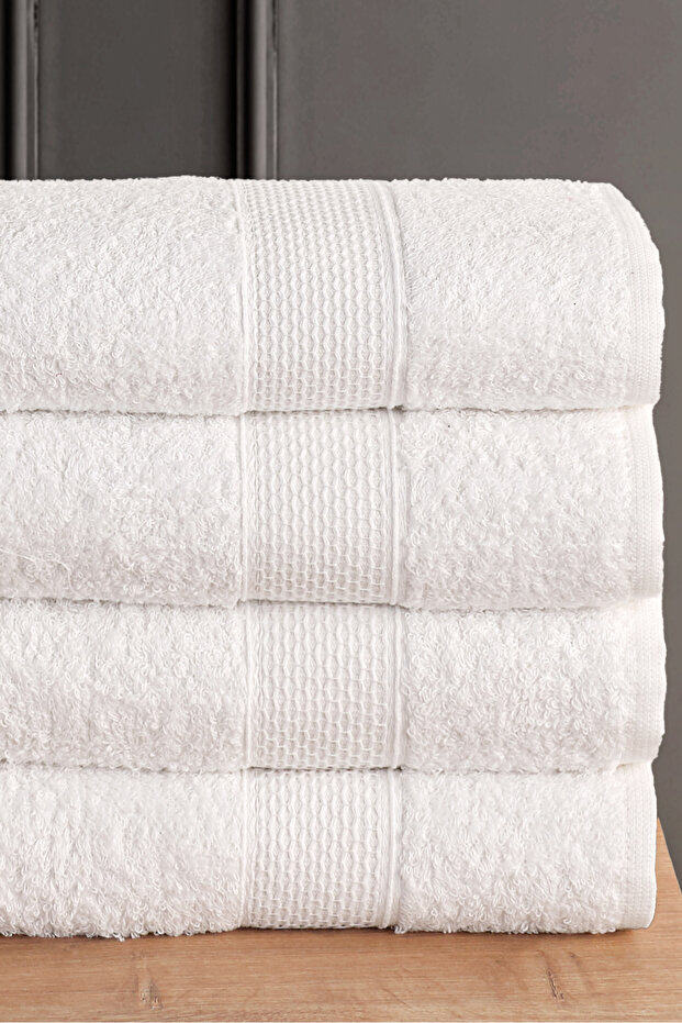 Blanc 4-Piece 50X90Cm Hand Face & Hair Towel Set | Towel | Hand Towel | Bath Towel I Dowry Towel