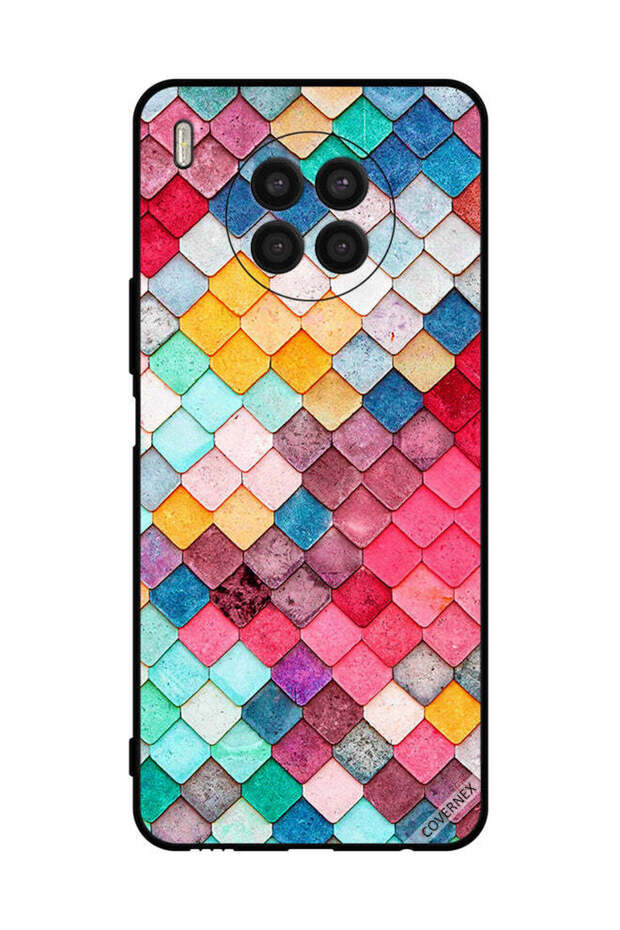 غطاء حماية لهاتف Honor 50 Lite بنمط مربع ماسي - 1