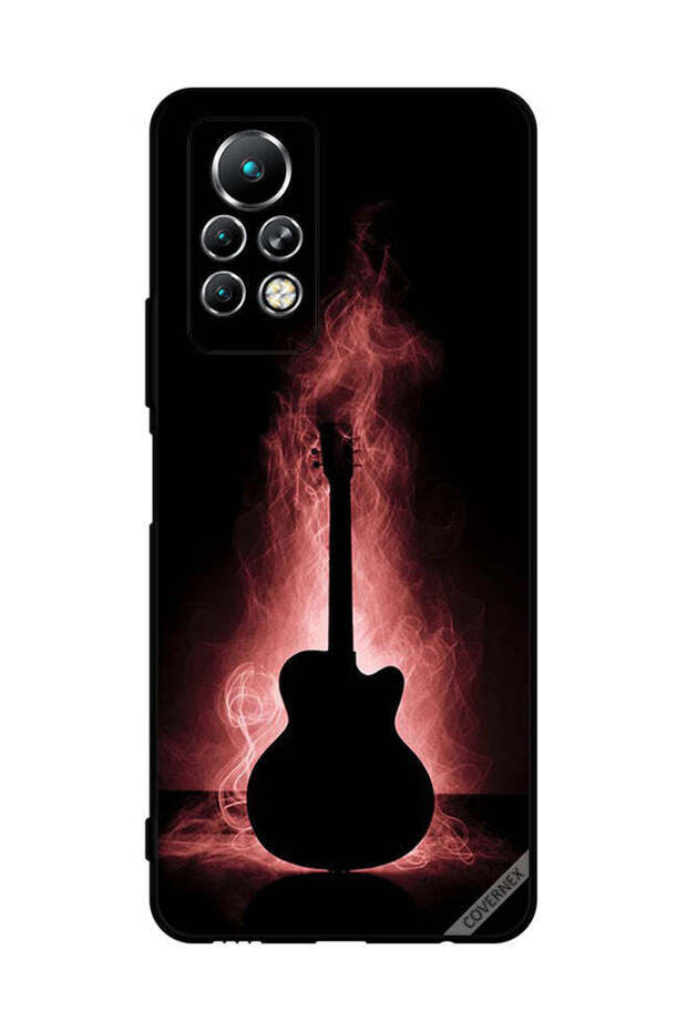 غطاء حماية لهاتف Infinix Note 11 Pro بتصميم انعكاس الجيتار في الظلام