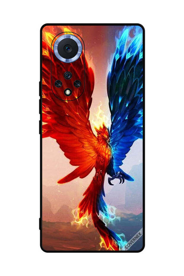غطاء حماية لهاتف Honor 50 Pro بخلفية نسر النار والماء