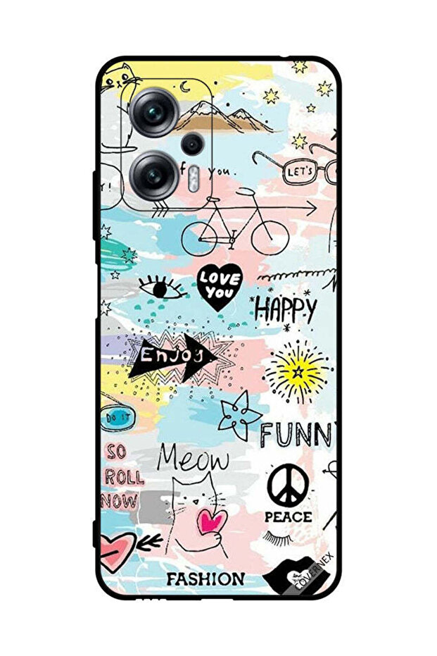 غطاء حماية لغطاء الحماية ل Xiaomi Redmi Note 11T Pro Doodle Meow استمتع