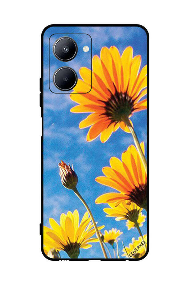 غطاء حماية لهاتف Realme C33 - زهور عباد الشمس