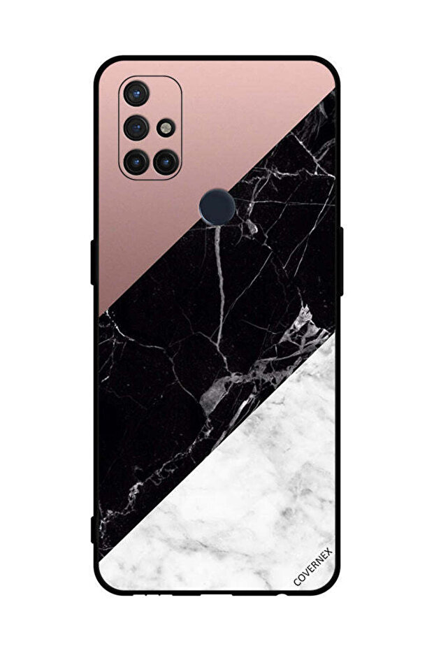 غطاء حماية لهاتف OnePlus Nord N10 5G بنمط مزيج من الرخام واللون العادي
