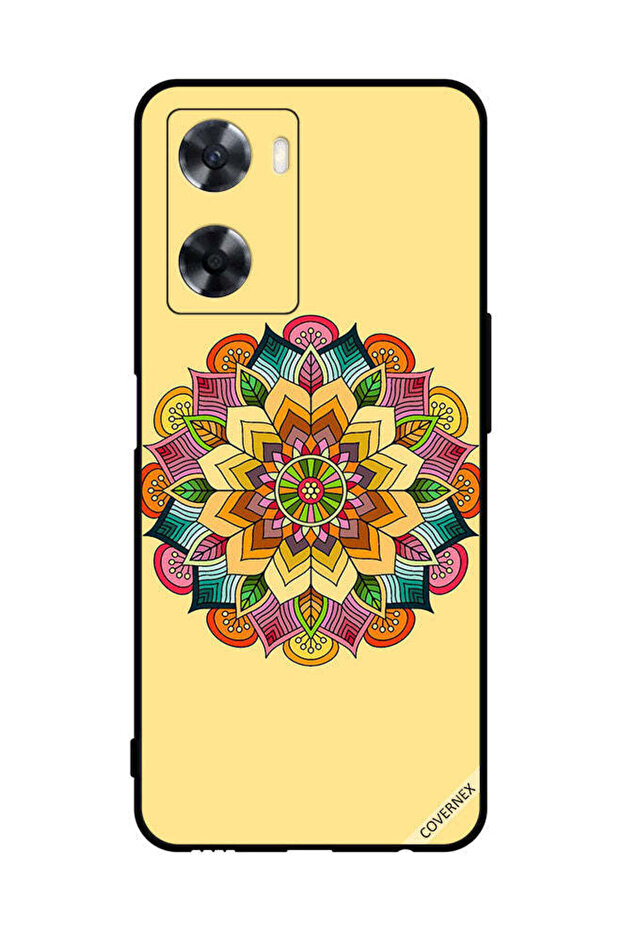 Protective Case Cover For Oppo A57s Round Mandala Pattern