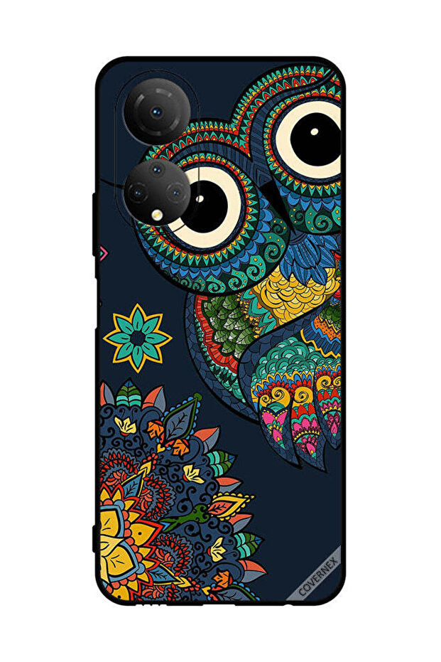 غطاء حماية لهاتف Honor X7 بتصميم بومة زهرية