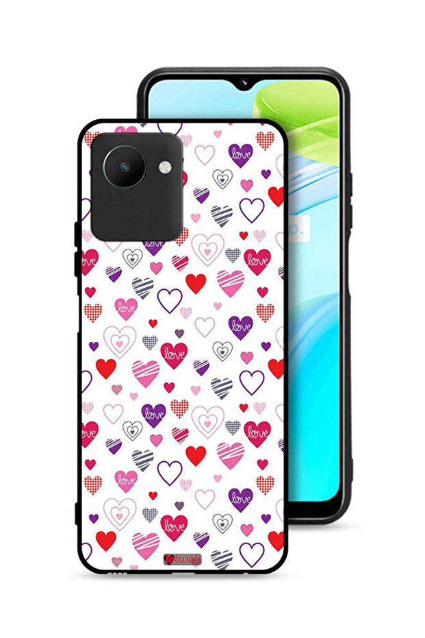 غطاء حماية لهاتف Realme C30s برسومات قلوب