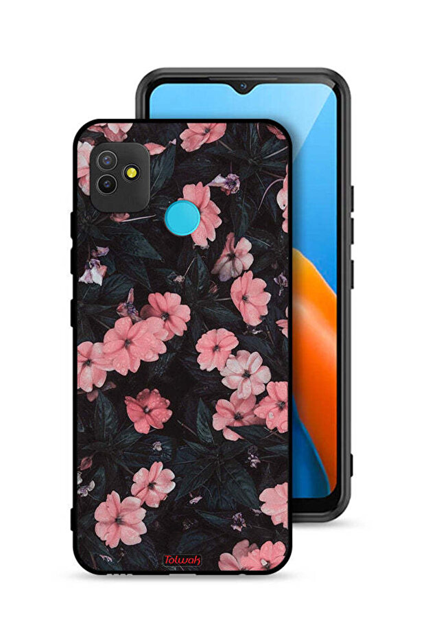 Tecno Pop 5 Protective Case Cover Peach Small Roses