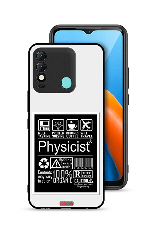 غطاء حماية لهاتف Tecno Spark 8 بملصق فيزيائي
