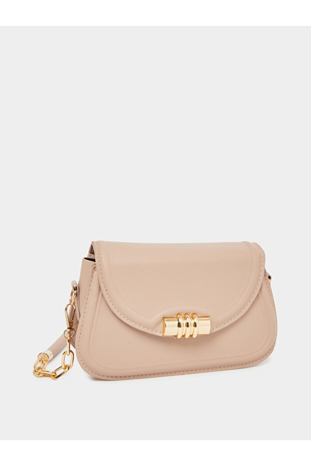 Solid Shoulder Bag with Chain Strap - 1