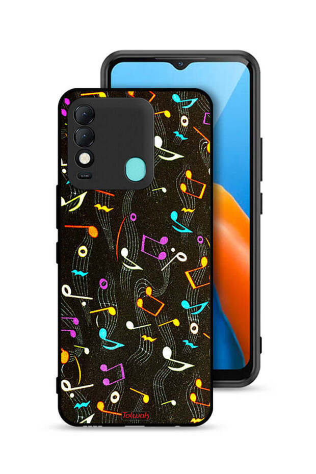 غطاء حماية لهاتف Tecno Spark 8 بنمط قماش موسيقي