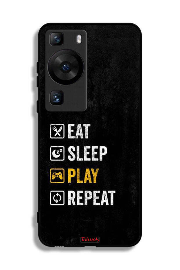 غطاء حماية لهاتف هواوي P60 Pro، تناول الطعام، النوم، اللعب، التكرار