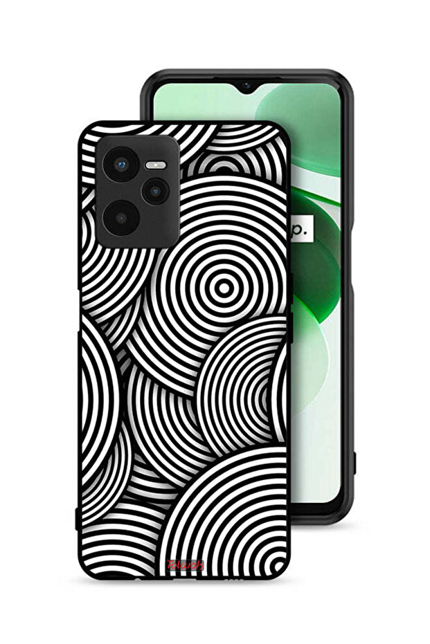 غطاء حماية لهاتف Realme C35 بنمط دوائر وهمية