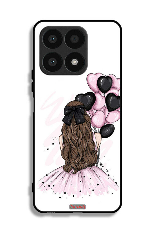 Honor X8a Protective Case Cover Holding Balloons Girl Art