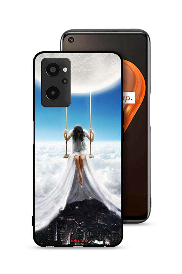 Realme 9i 4G Protective Case Cover Moon Clouds Town Art