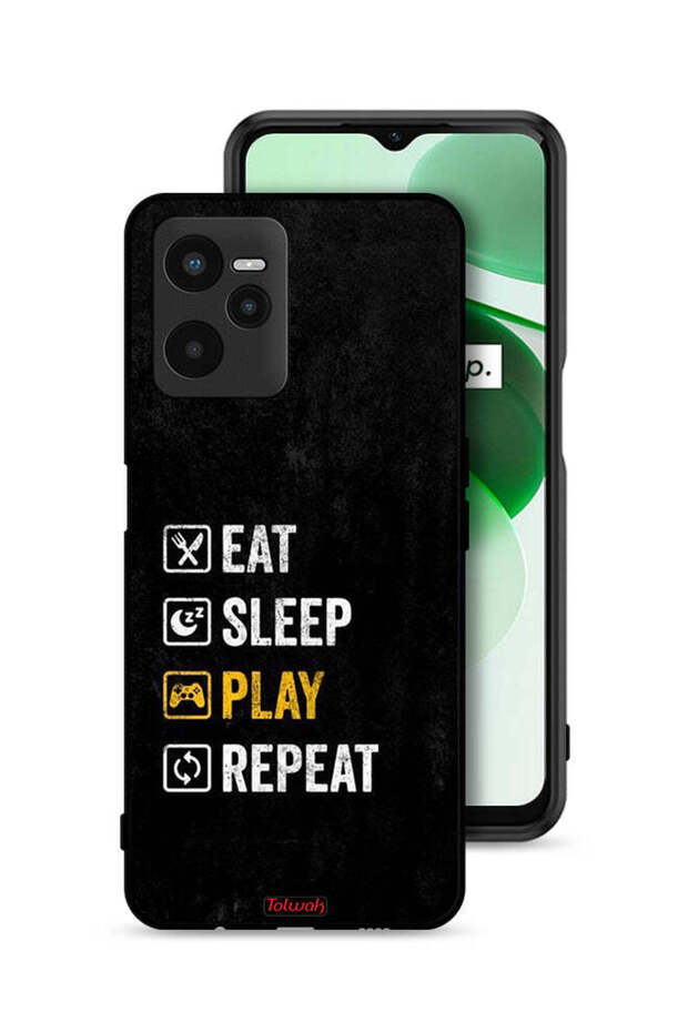 غطاء حماية Realme C35، تناول الطعام، النوم، اللعب، التكرار