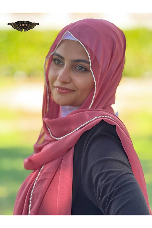 Chiffon Shawl with Stone Edge 180 Santa with Stones