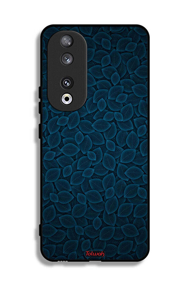 غطاء حماية لهاتف Honor 90 بنقشة أوراق فنية رقمية