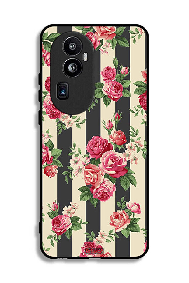 جراب حماية لهاتف Oppo Reno10 Pro (الصين) بنقشة الورود