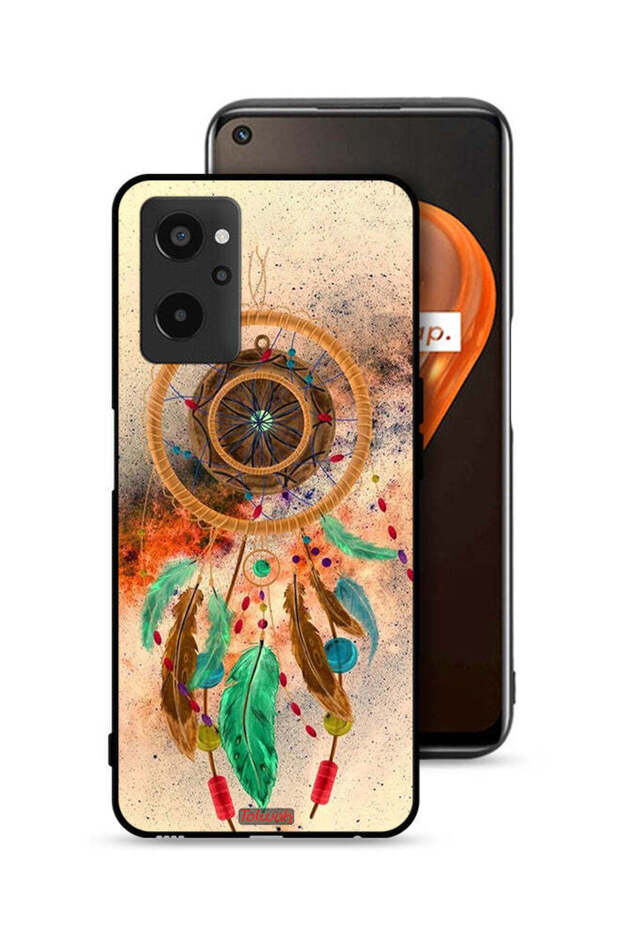 Realme 9i 4G Protective Case Cover Mandala Hanging Feathers