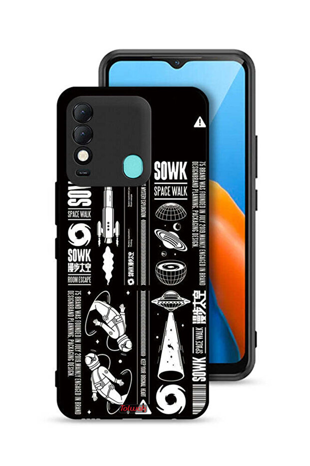 غطاء حماية لهاتف Tecno Spark 8، ملصق Sowk Space Walk