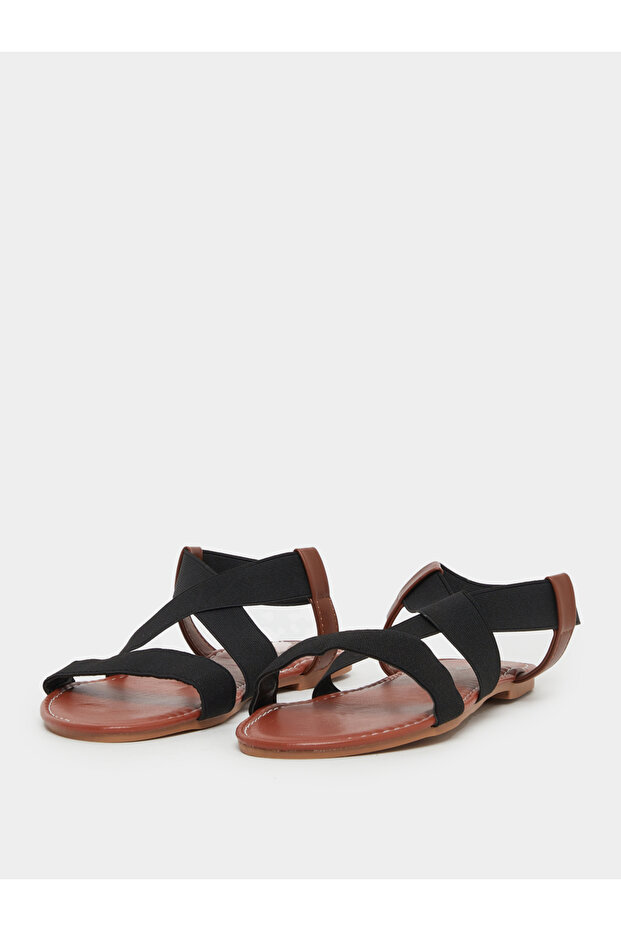 Elasticated Ankle Strap Flat Sandals - 2