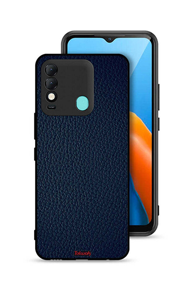 غطاء حماية جلدي بنمط هندسي لهاتف Tecno Spark 8