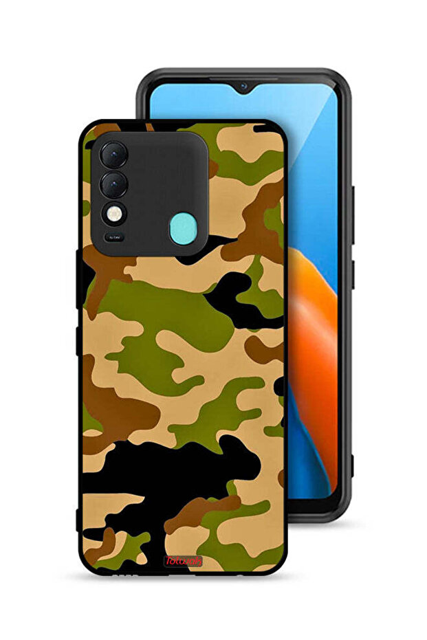 غطاء حماية لهاتف Tecno Spark 8 بنمط رقمي تجريدي مموه