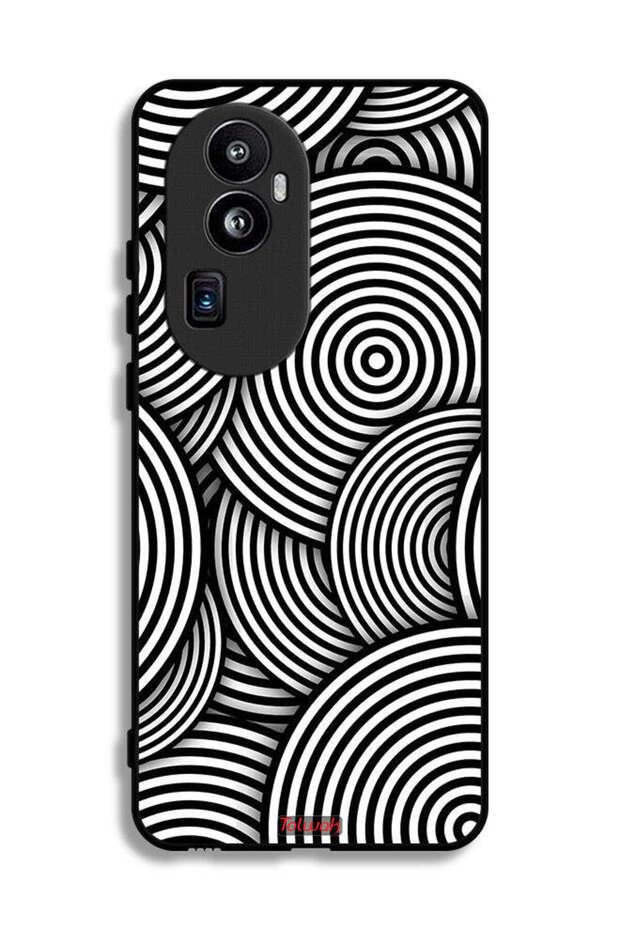 غطاء حماية لهاتف Oppo Reno10 Pro Plus بنمط دوائر وهمية
