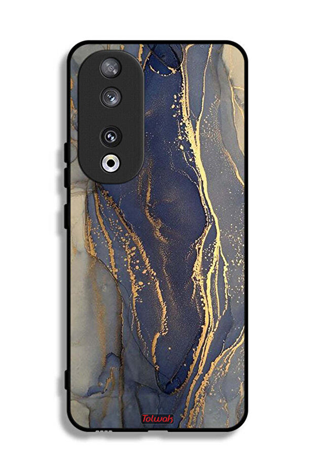 غطاء حماية لهاتف Honor 90 بنمط رخامي لامع