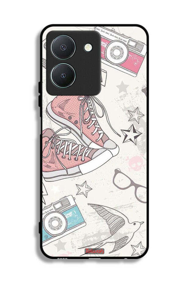 Vivo Y36 4G Protective Case Cover Canva Shoes And Camera Art