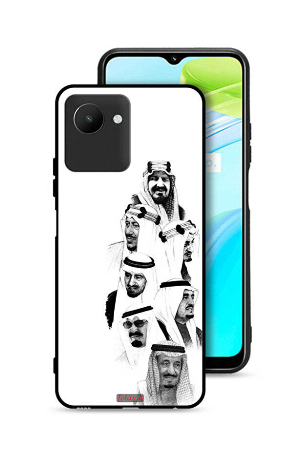 غطاء حماية لهاتف Realme C30s - فن ملوك السعودية - أبيض وأسود
